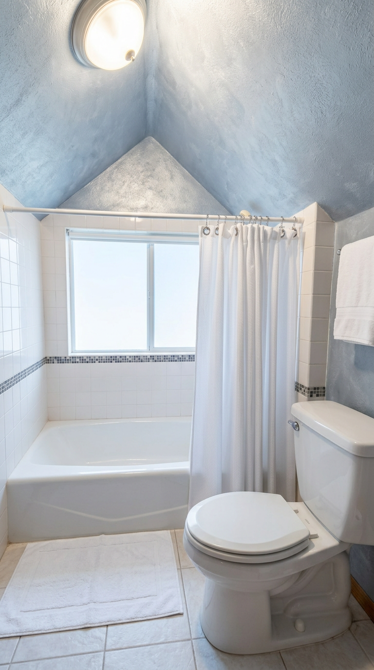 The apartment bath, tidy and simple